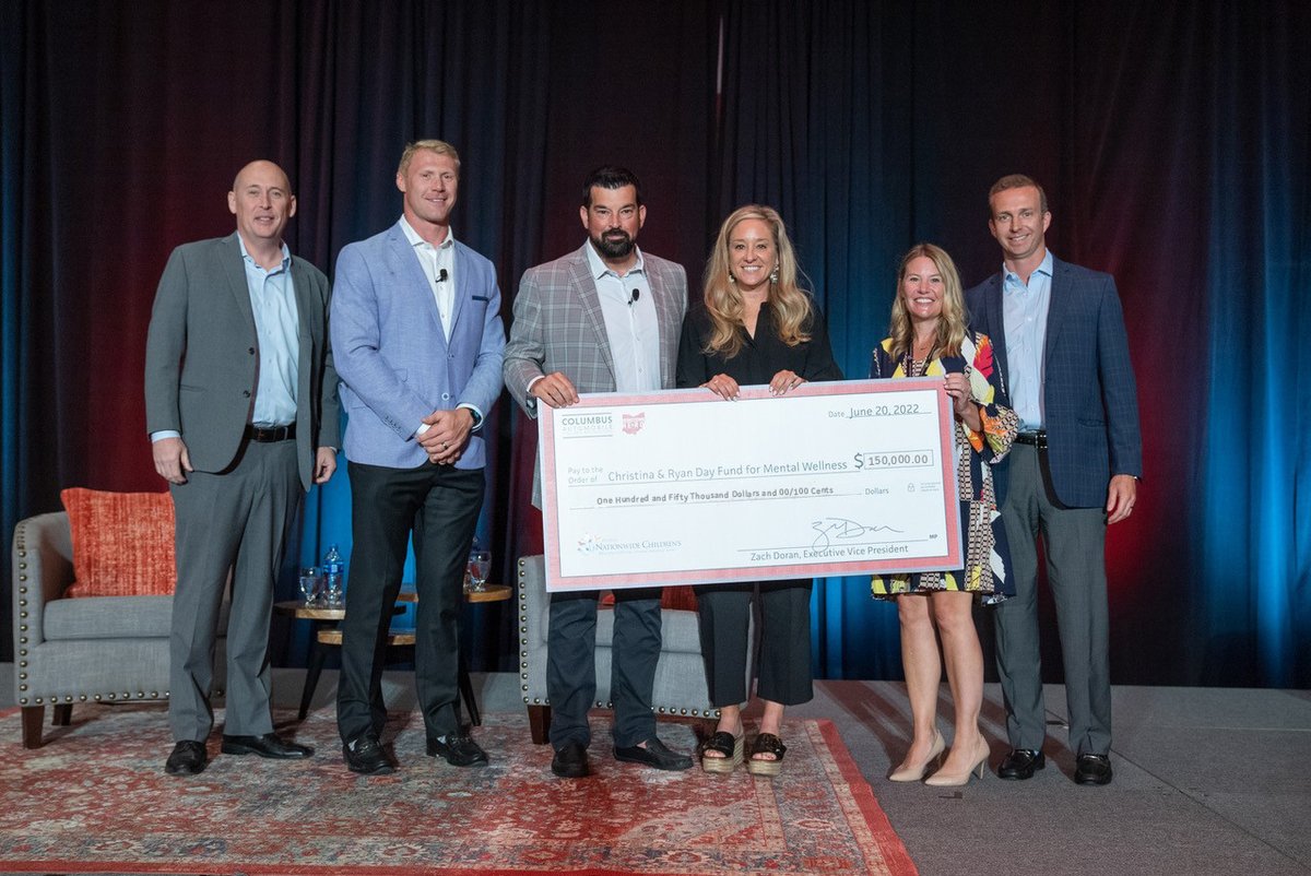 OhioAutoDealers's tweet photo. The Columbus Auto Dealers Association celebrated local hometown heroes while raising $150,000 for the Christina and Ryan Day Fund for Pediatric and Adolescent Mental Wellness at Nationwide Children’s Hospital. Thank you to our Heroes, Sponsors and Coach &amp; Nina Day! #DealersDoGood https://t.co/dVyTP46uD0