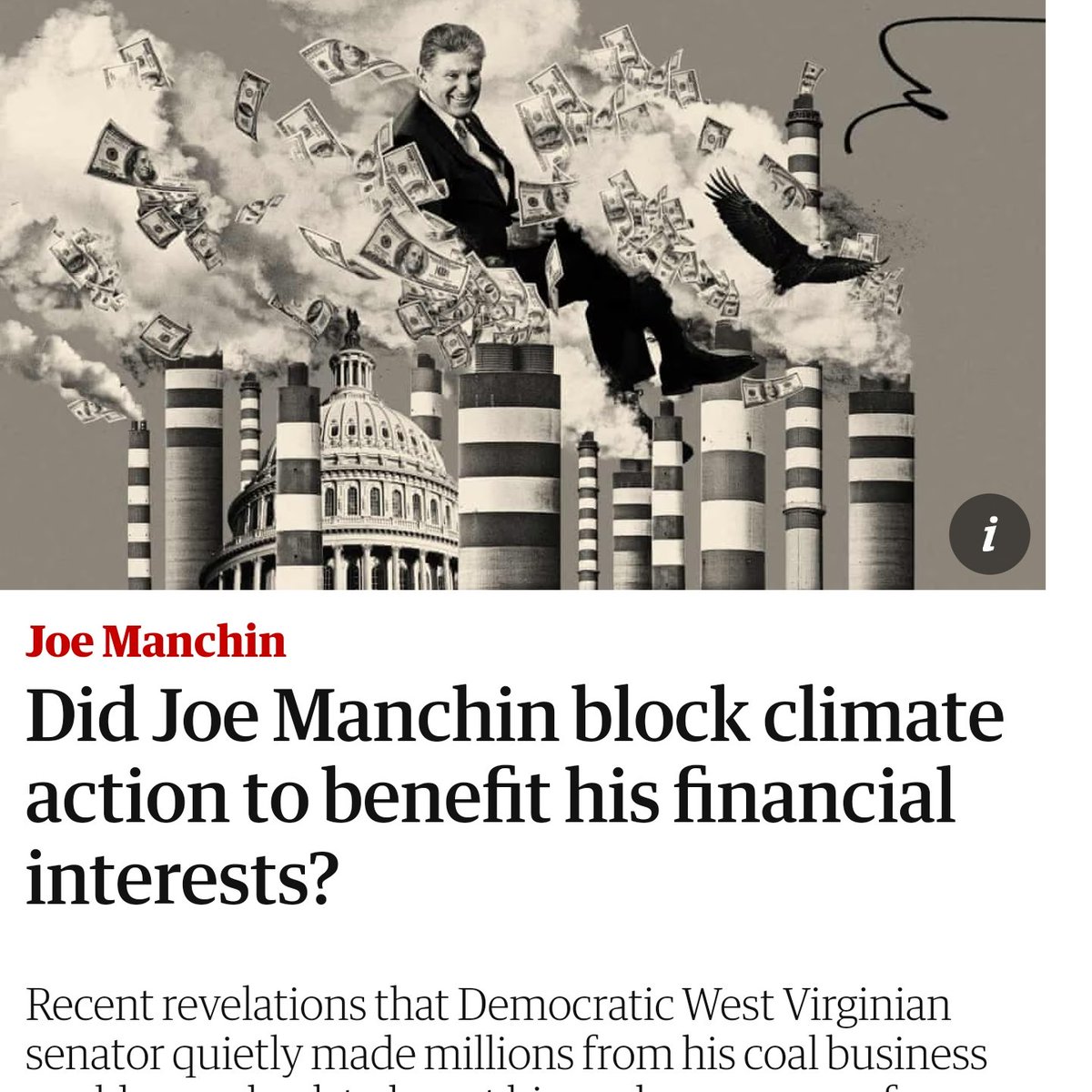 LongTimeHistory's tweet photo. TODAY IN HISTORY

1863—West Virginia admitted into Union as 35th state (24th if accounting for secession of South).

2022—Sen. Joe Manchin secedes from Democratic Party to block #ClimateActionNow for personal profit.

He's made $5.6M as supplier of low grade, high-polluting coal. https://t.co/Jagz9LDoL9