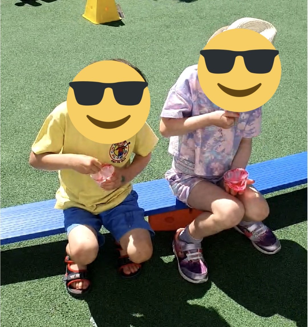 playgroup_the's tweet photo. After lunch the boys and girls enjoyed their ice cream in the sunshine.  Thank you to the very generous parent who helped organise the ice cream van 🍦🍦 https://t.co/xSl3HXG9QV