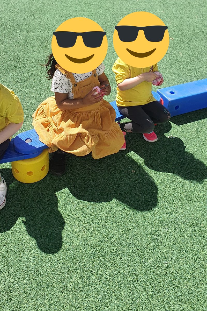 playgroup_the's tweet photo. After lunch the boys and girls enjoyed their ice cream in the sunshine.  Thank you to the very generous parent who helped organise the ice cream van 🍦🍦 https://t.co/xSl3HXG9QV