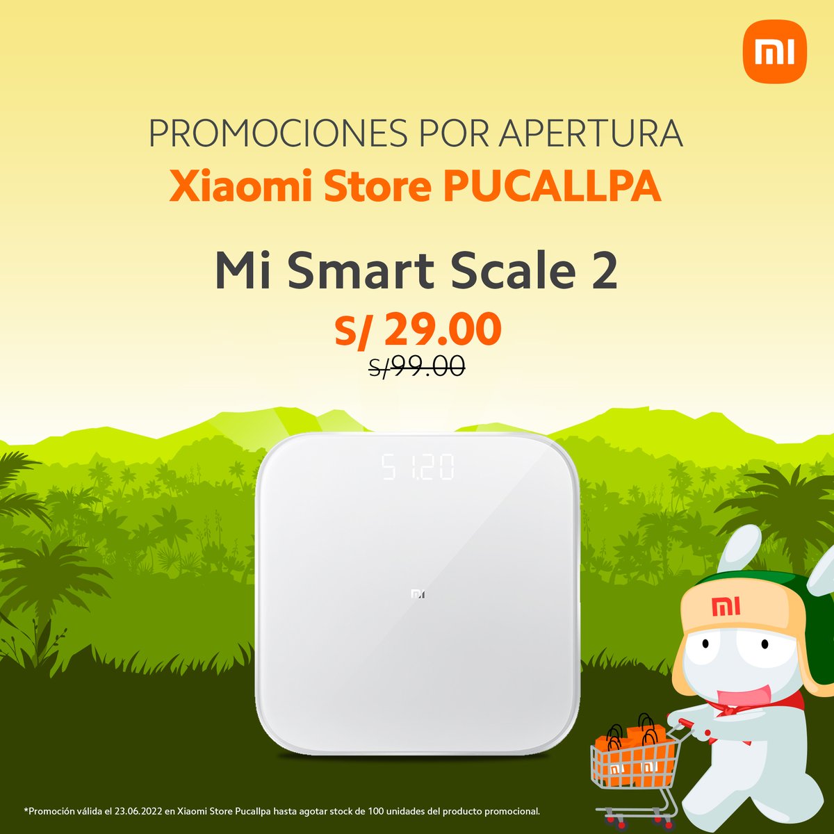 XiaomiPeru's tweet photo. ¡Tu nueva #MiSmartScale2 a tan sólo S/ 29 para los primeros #XiaomiFans en llegar a la inauguración de #XiaomiStore Pucallpa! ¿Te lo vas a perder? Mañana desde las 11 am. en @OpenPlazaPeru Pucallpa 😉🧡 ¡Te esperamos!
*Promoción válida sólo el 23.06.2022 en Xiaomi Store Pucallpa https://t.co/Y9xCrn470t