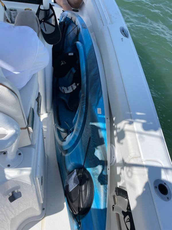 uscgEast's tweet photo. This unmanned, adrift kayak was found this morning approximately six miles east of Cape Henry, Va., at the mouth of the Chesapeake Bay. The Coast Guard is asking anyone who recognizes the kayak to contact Coast Guard Sector Virginia Command Center at 757-483-8567. https://t.co/3f0pZ9fQt1