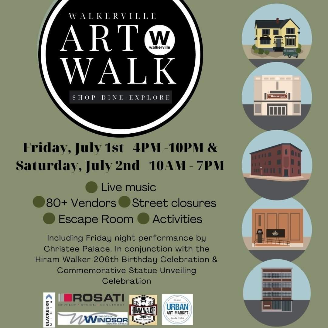 A looooooong time since a Tweet! Come check out Walkerville July 1&amp;2 for Canada Day Parade, Art Walk, and the Hiram Walker statue unveiling, hosted by <a href="/GoWalkerville/">VisitWalkerville</a> and <a href="/CityWindsorON/">City of Windsor</a>. Family events and activities, artisans and makers, great food, and more!