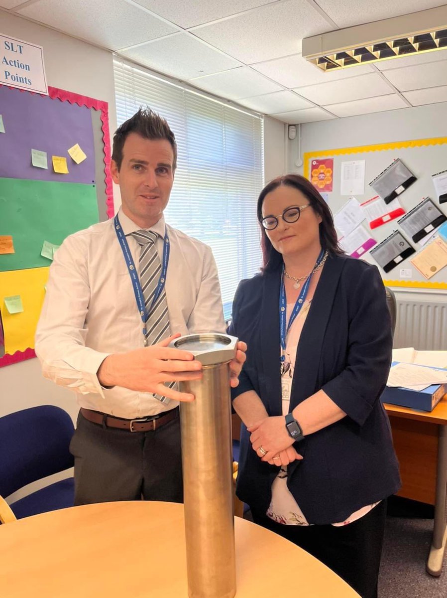 StJosephsAntrim's tweet photo. Today we buried our 50th Anniversary time capsule. Inside we put lots of special memories from our celebration week &amp; the children’s hopes for their future careers. We hope to open the capsule in 25 years, on the schools 75th anniversary to see if their predictions came true. https://t.co/4c1AoFnFpY