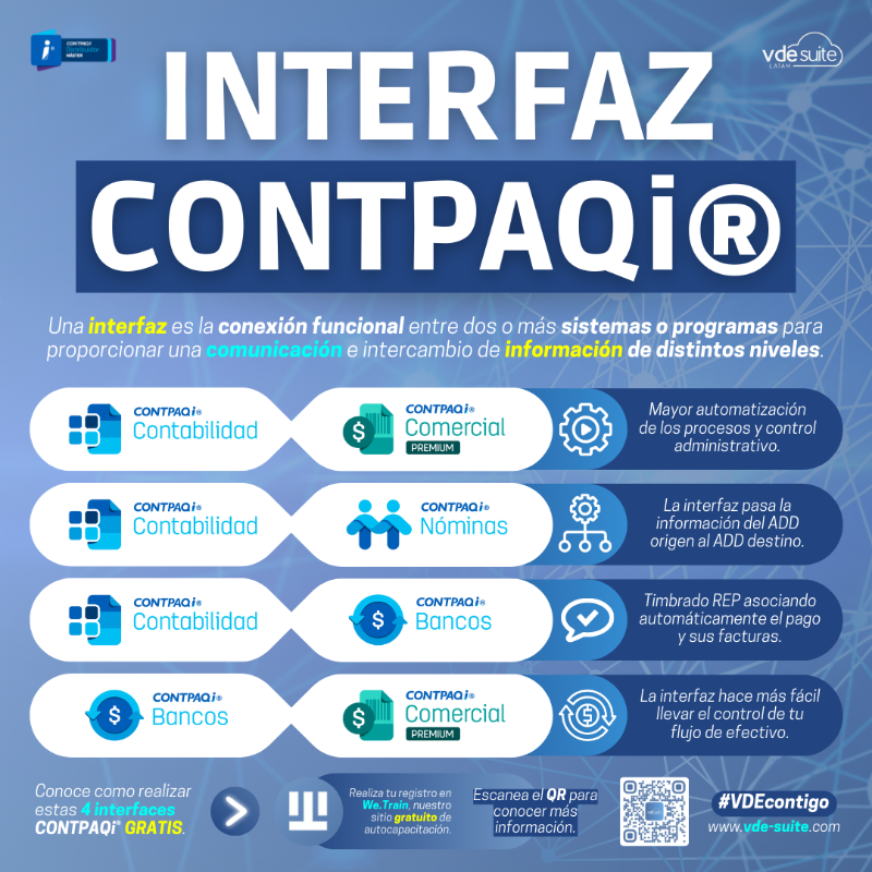 VDESuite_LATAM's tweet photo. ¡La conexión 🔗 entre 2️⃣ sistemas @CONTPAQi® es una realidad! 🤩🙌🏻

¿Deseas saber como realizar el proceso? 🤓

Regístrate #GRATIS en We.Train 🟢 nuestro sitio gratuito de auto capacitación online 🌐🎓 en tus sistemas CONTPAQi®. Da clic y comienza a impulsar tu #aprendizaje. 😎🚀
