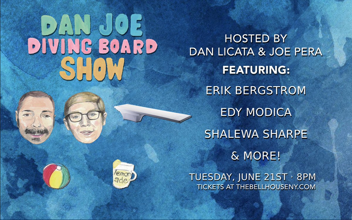 TONIGHT: @danjoedvdshow hosted by @danlicatasucks and @JosephPera! Special guests include: ∙ @Erik_Bergstrom ∙ @doodiehole_ ∙ @silkyjumbo 7PM Doors 🏊‍♀️ 8PM Show Tickets & Details: bit.ly/3O8Vjkm