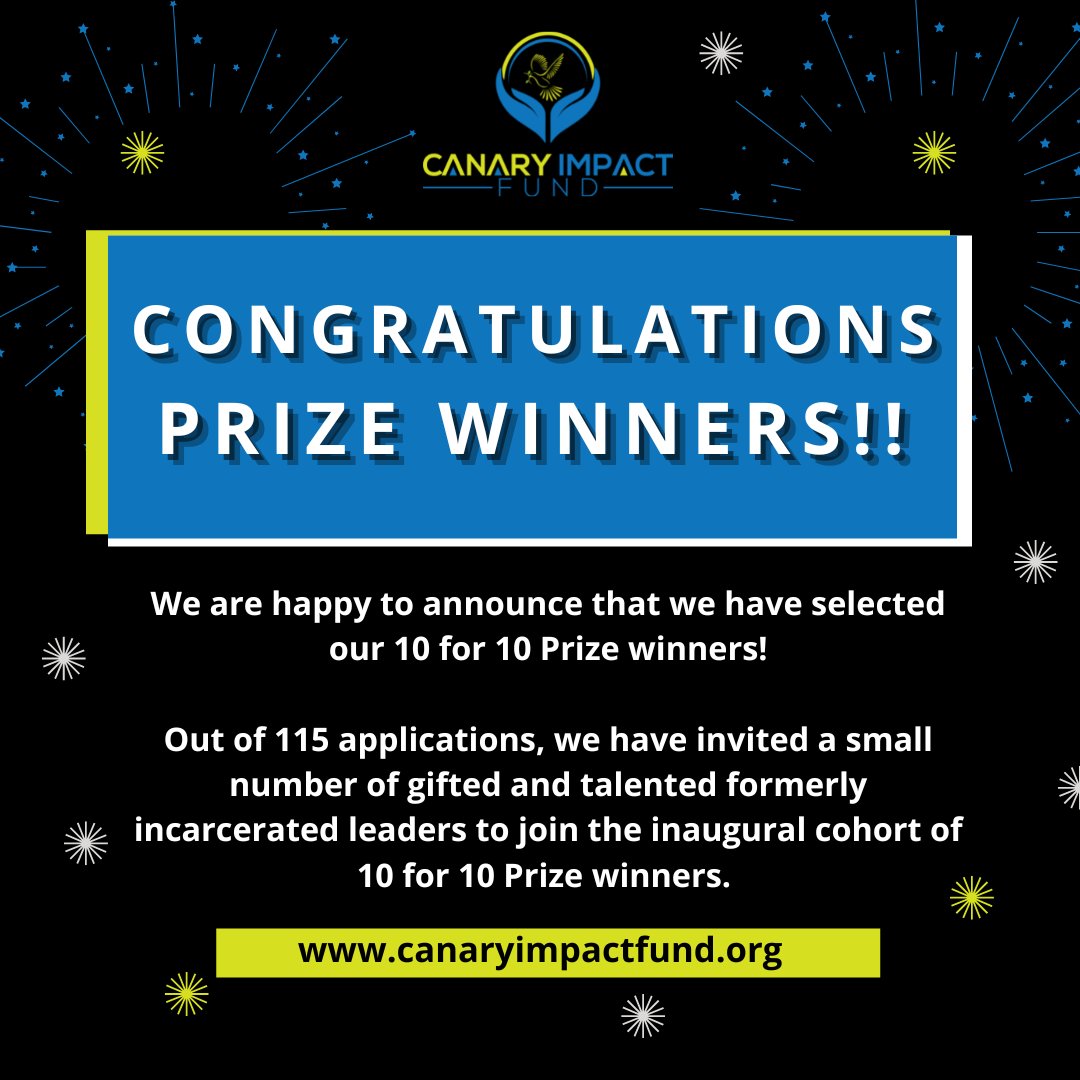 We have selected the inaugural 2022 10 for 10 Prize winners! Congrats <a href="/ChandraBozelko/">Chandra Bozelko</a>, #ChasMoore, <a href="/ChristianBolden/">Christian Bolden</a>, <a href="/KeedaHaynes/">Keeda Haynes</a>, #LeonTheodore, #MarlonChamberlain &amp; #PatrickRodriguez. We will be highlighting each winner &amp; their respective project/initiative soon.