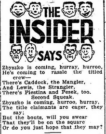 ProWrestlingHi1's tweet image. NEW EPISODE TOMORROW!
How did the Return of Stanislaus Zbyszko impact the pro wrestling scene in the US? How did Ed &quot;Strangler&quot; Lewis rebound from losing his title shot? How did Joe Stecher hold up as champ as the landscape shifted? Listen to our new episode to find out!