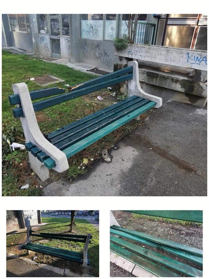SrSrdic's tweet photo. Nova realizirana inicijativa❗Obnovljene klupe u naselju "Hrasno"! 

✅ Inicijativa koju sam predao na 10. Sjednici OV Novo Sarajevo, održanoj 30.11.2021. godine, konačno realizirana!

➡️ Na zahtjev građana iz ulice Azize Šaćirbegović 20-24 tražio sam da se obnove oštećene klupe. https://t.co/t9FwHj0KGH