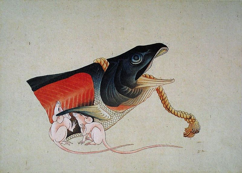 Rat and Salmon by Katsushika Hokusai, 1833-1839

#ukiyoe