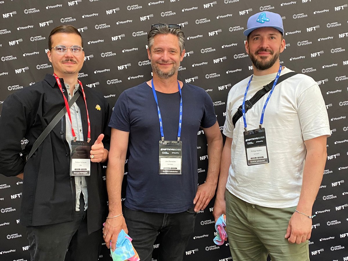 Our #team of twelve x twelve co- #founders <a href="/jan_denecke/">Jan Denecke</a> and <a href="/PhilippKoehn1/">Philipp Köhn</a> and <a href="/360X_AG/">360X</a> co-founder Fabian Schaum are attending <a href="/NFT_NYC/">NFT.NYC</a> this week! Shaping the Future of Music #web3