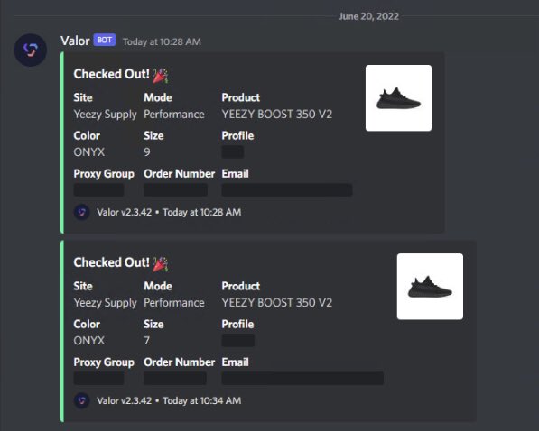 Copped some bricks 🧱 s/o @whatbotisthis @wrathsoftware @tricklebot @ValorAIO @BanginGmails @SogustGmails @Jannnounts @aycdio @OculusProxies @LiveProxies (best proxies) Special s/o to @SalFNF for setup help for every drop 🤝