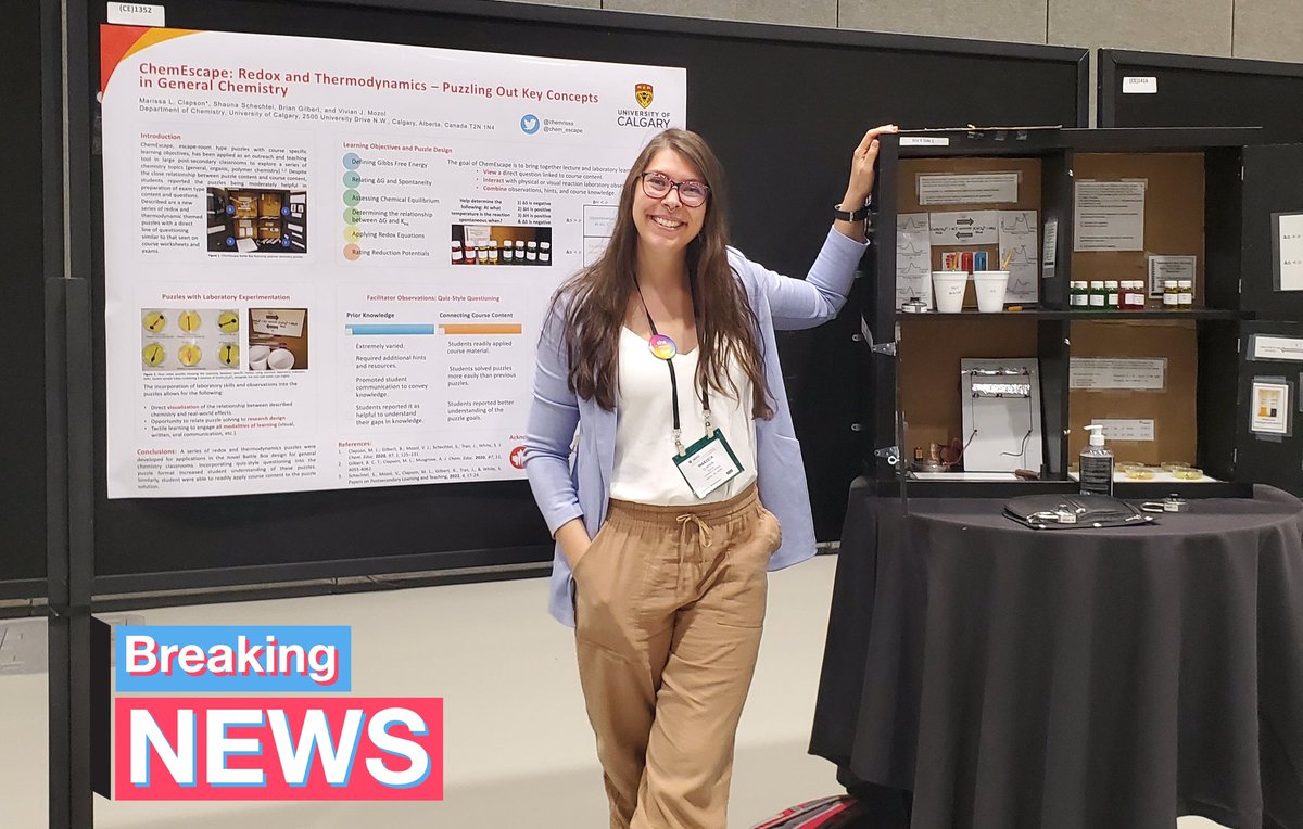 Our @chem_escape poster won second place in the chemistry education division at #CCCE2022 #csc2022 Thank you everyone who made it out! We cannot wait for next time!
