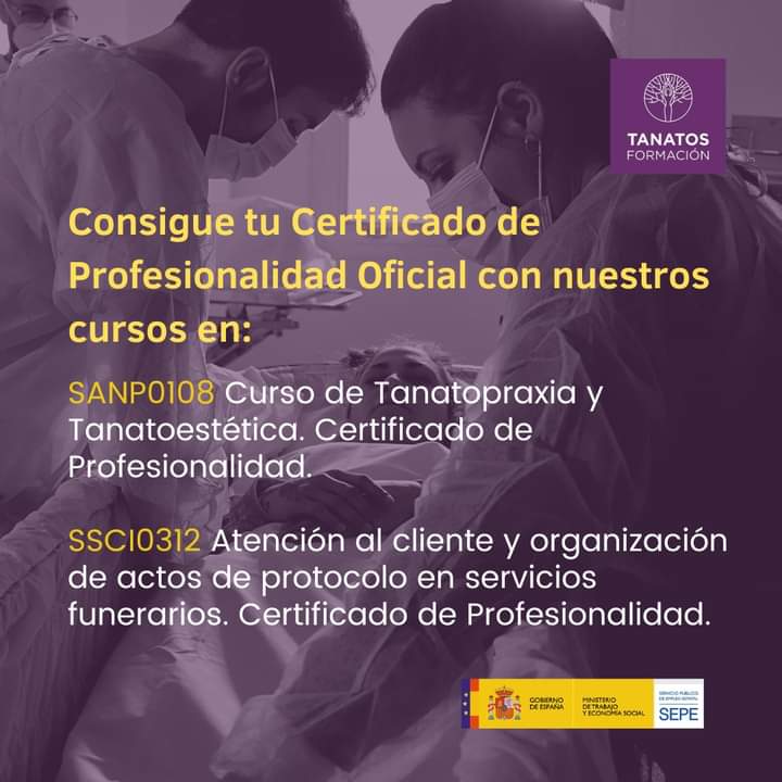 tanatosform's tweet photo. Cada vez es más importante y necesario que todo profesional que se dedique al #sectorfunerario posea el #CertificadodeProfesionalidad Oficial de #tanatopraxia.

👉🏼 ¡Con nosotros podrás conseguirlo!

🟪 Pues estamos homologados por @empleo_SEPE

📲620 93 52 35
📲622 71 00 75 https://t.co/pgKLeHD7S6