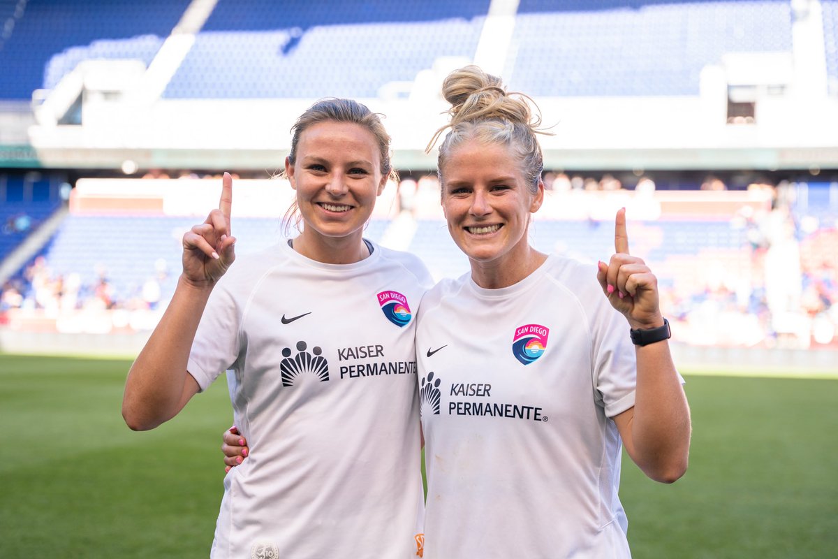 sandiegowavefc's tweet photo. Big smiles for these two!! 🤩🌊

Congrats to @makenzy_allyson for tallying her first Wave FC goal. 

Congrats to @SydPulver for her professional debut. 👏🏻 

#WaveFC https://t.co/72COHW27PR