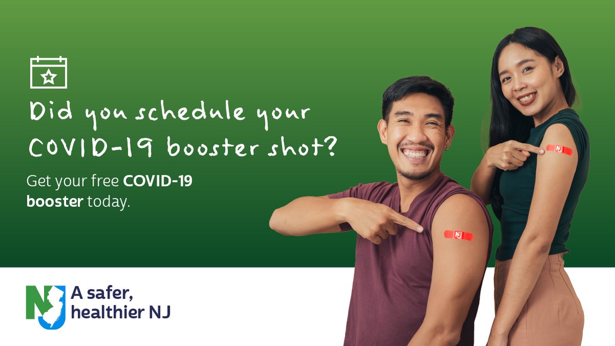 There is no better time to get boosted against COVID-19! Individuals ages 5+ who are fully vaccinated against COVID-19 are eligible. Protect yourself, your loved ones, and your community by scheduling your booster shot today: covid19.nj.gov/pages/finder #COVID19 #boostershot #NJDOH