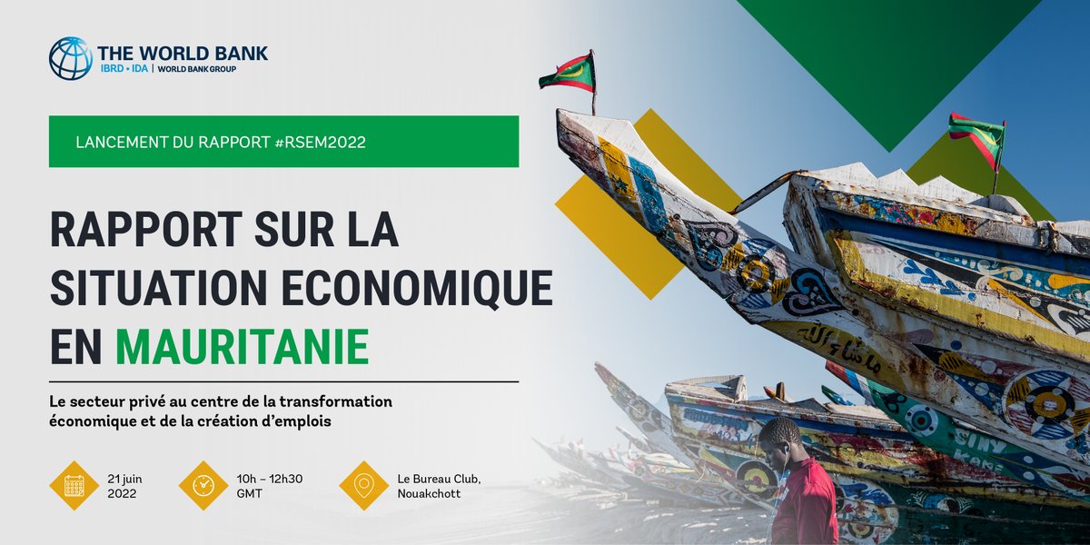 PanascoIsabel's tweet photo. J-1 !⏰

Le lancement du Rapport sur la Situation Economique en Mauritanie de la #Banquemondiale #RSEM2022 aura lieu demain au @lbc_nkc

Plus d'informations sur le Rapport🔜 https://t.co/z5XPBBYv9o