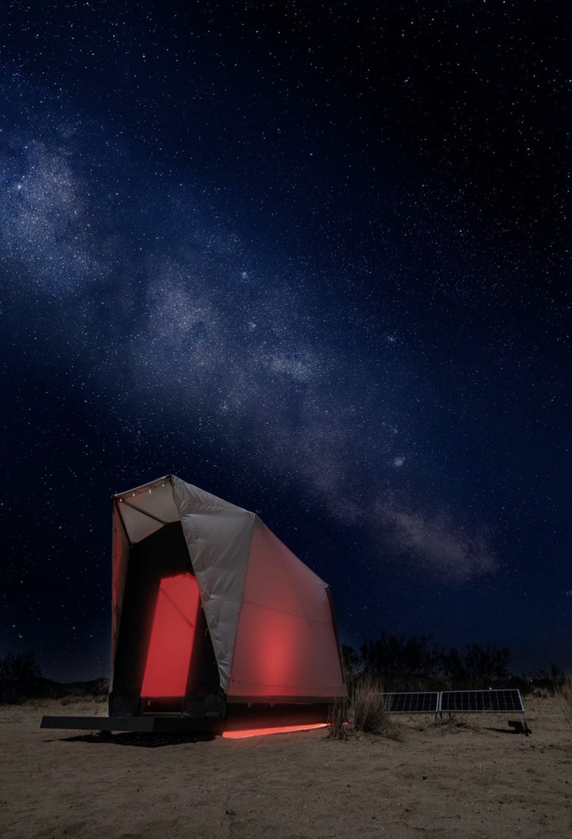 A solar powered home with internet access under the stars. Would you live here? 🪐✨