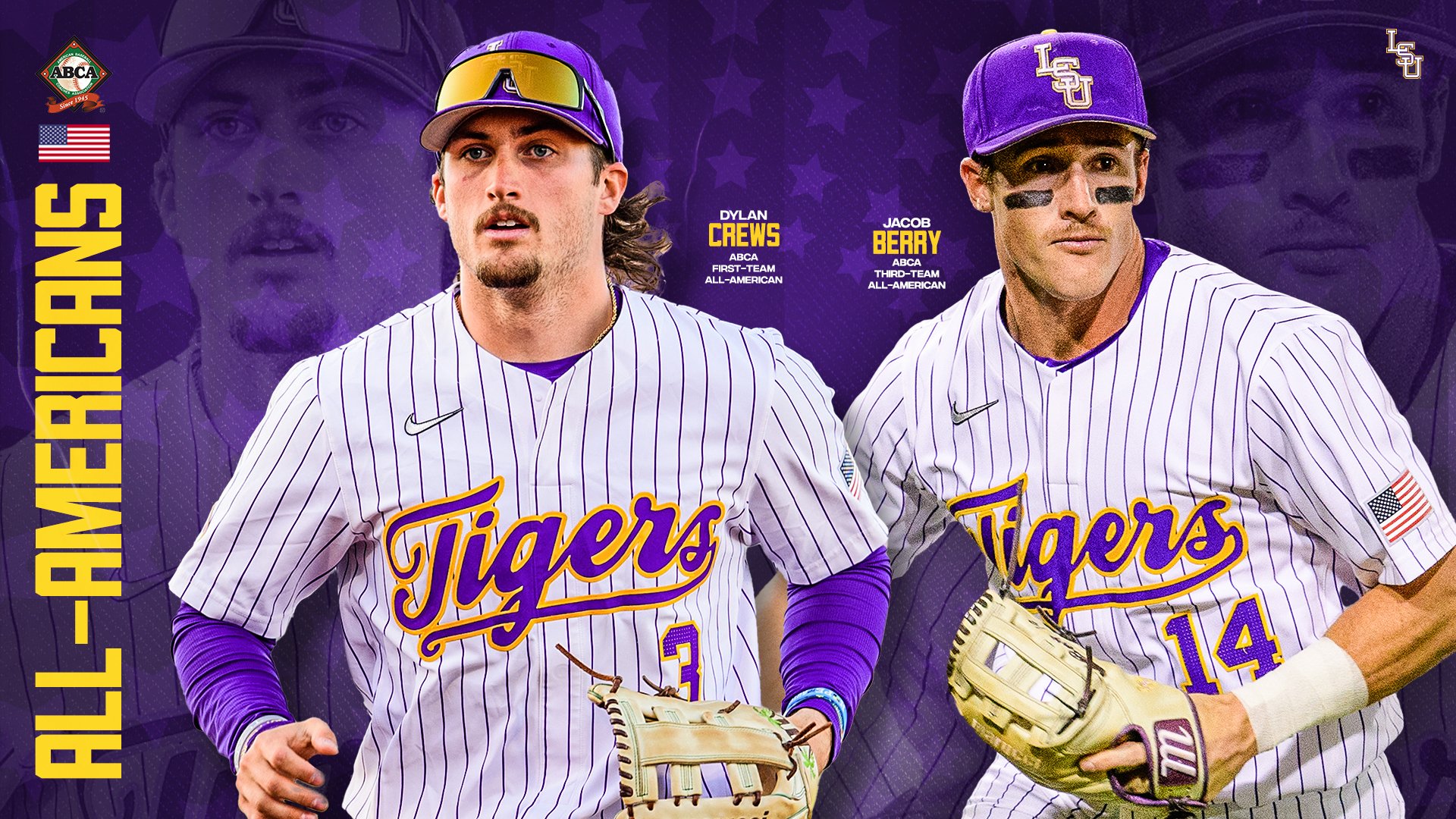 LSU Baseball on X: The @ABCA1945 honors @__dc4__ and Jacob Berry