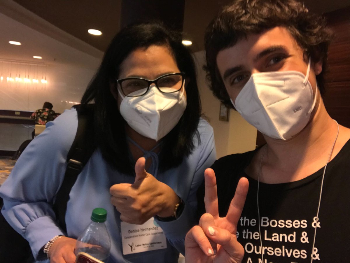 USFWC's tweet image. #UnionCoop organizers shared amazing stories at the @labornotes &amp;amp; @RU_SMLR session “Union Co-ops vs Racial Capitalism” on reimagining public safety, fighting back against wage theft, protecting immigrant workers &amp;amp; more. What were your favorite moments from #LaborNotes2022?