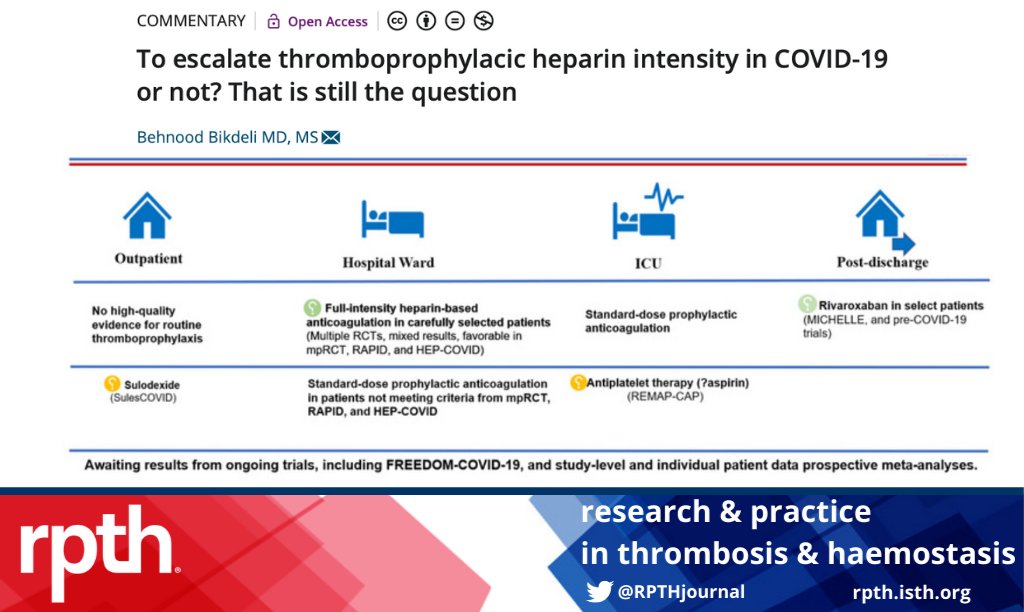 RPTH (@rpthjournal) on Twitter photo In a timely #RPTHCommentary by <a href="/bbikdeli/">Behnood Bikdeli</a>, the data on anticoagulation in #COVID19 is discussed in light of a recent #RCT published by <a href="/MarcBlondon/">Marc Blondon</a> et al. in #RPTH. Read the full article here: onlinelibrary.wiley.com/doi/full/10.10… In a timely #RPTHCommentary by <a href="/bbikdeli/">Behnood Bikdeli</a>, the data on anticoagulation in #COVID19 is discussed in light of a recent #RCT published by <a href="/MarcBlondon/">Marc Blondon</a> et al. in #RPTH. Read the full article here: onlinelibrary.wiley.com/doi/full/10.10…