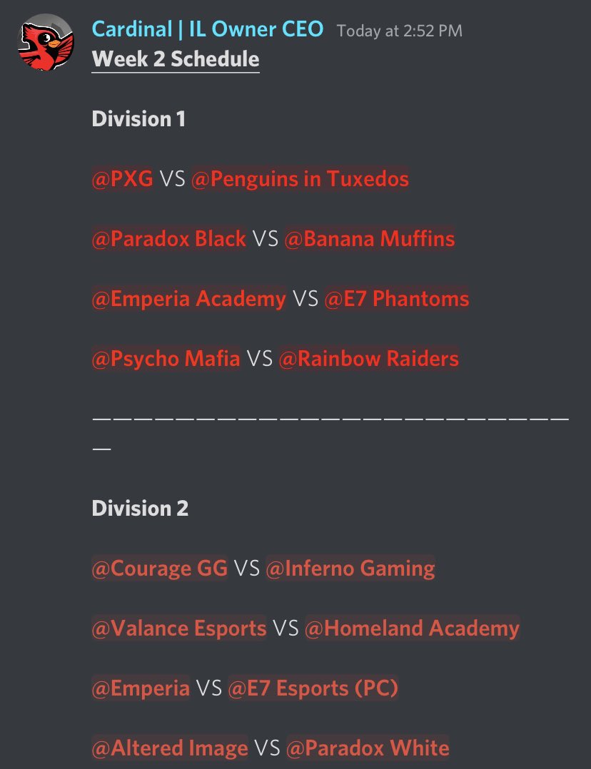 PC Week 2 Schedule is here!!!