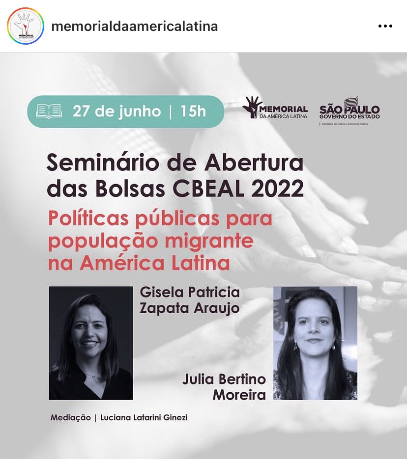 flaviaCastroIR's tweet photo. @memorialsp vai ser uma honra ser apresentada nesse seminário com duas pesquisadoras incríveis! https://t.co/mHwAxjuc1U