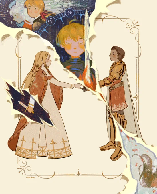 if i had more time i wouldve liked to do something more but i found out like an hour ago 😭 so he just Standing There. anyways here are some of my past fft art! 