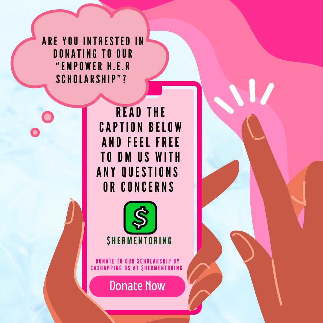 mentoringforher's tweet photo. It’s that time of the year again!🥳 Mentoring for H.E.R. presents the “Empower H.E.R.” scholarship! 🦋💕However, we need your help to make this happen! Are goal is to present three young ladies #ncat26 a scholarship. Please DM us with any questions 

Thank you😃💕🦋
#ncat https://t.co/rX5Hb9cJQq