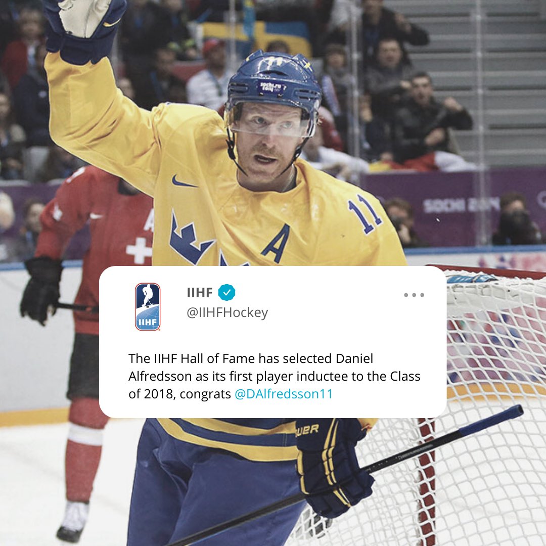 AlfieToTheHall's tweet image. 4 years ago, @DAlfredsson11 was inducted into the @IIHFHockey Hall of Fame!
 
RETWEET to let the @HockeyHallFame know we think it's time to send #AlfieToTheHall!