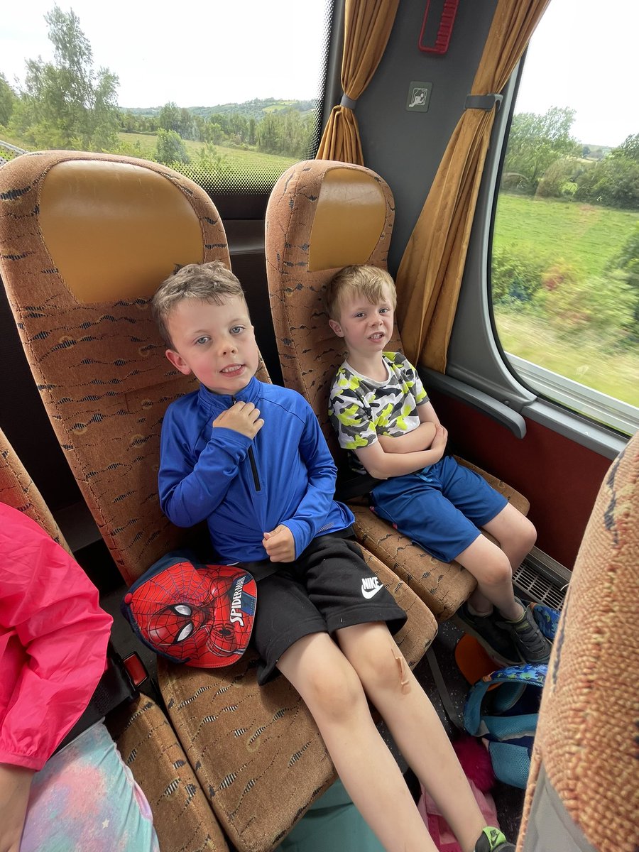 MsDDoyleBNS's tweet photo. School tour part 3….. the bus was definitely the highlight 🙈🤣 lots of tired kiddos on the way home after an action packed day 💜 @BallaghkeeneNS @AmandaHanrahan5 https://t.co/EljJfNsRJg