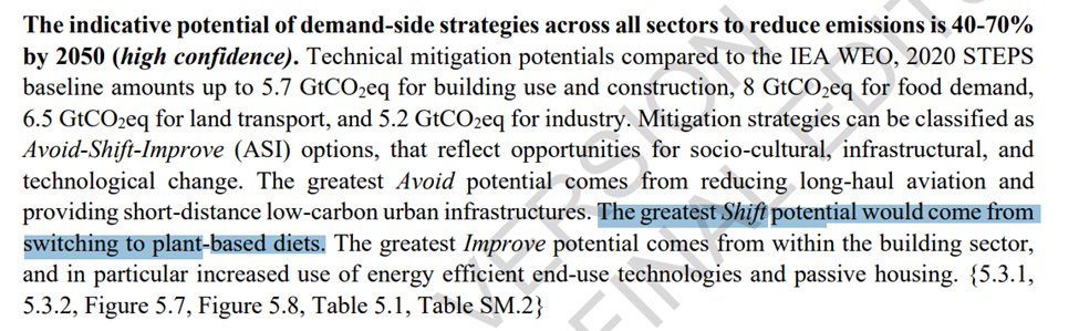 AnnieLeymarie's tweet image. Fossil fuels might be the top driver of climate change but ruminant livestock farming is a significant contributor. Diet shift away from meat/dairy has the biggest mitigation potential on the demand side, according to latest IPCC report. And crucially meat consumption is the top