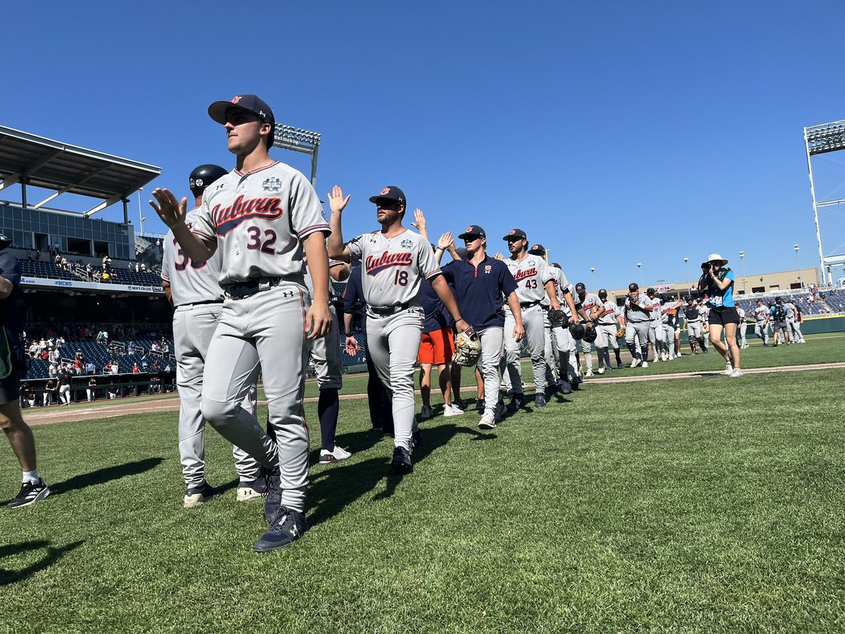 Tigers. Plainsman. War Eaglers. Call Van what she wants… Just call them winners now.
<a href="/AuburnBaseball/">Auburn Baseball</a> eliminates Stamford 6-2 at the #CWSOmaha