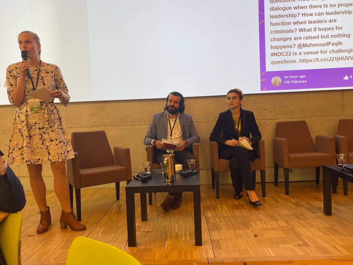 session on social media and mass social movements with efghan activist and journalist nilofar ayoubi during the fifth national dialogues Conference in helsinki  #NDC22 @NilofarAyoubi https://t.co/W6ONoCYnvX