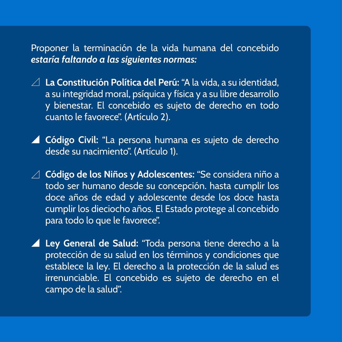 veritaspe_'s tweet photo. ¿El aborto es una ley? Jurídicamente argumentamos por qué no podría, bajo ninguna circunstancia, ser una ley en nuestro ordenamiento peruano.
#Aborto 
#AbortoPorViolacion
#AbortoLegal
#CartaMagna
#CodigoCivil https://t.co/Mauje6iImV