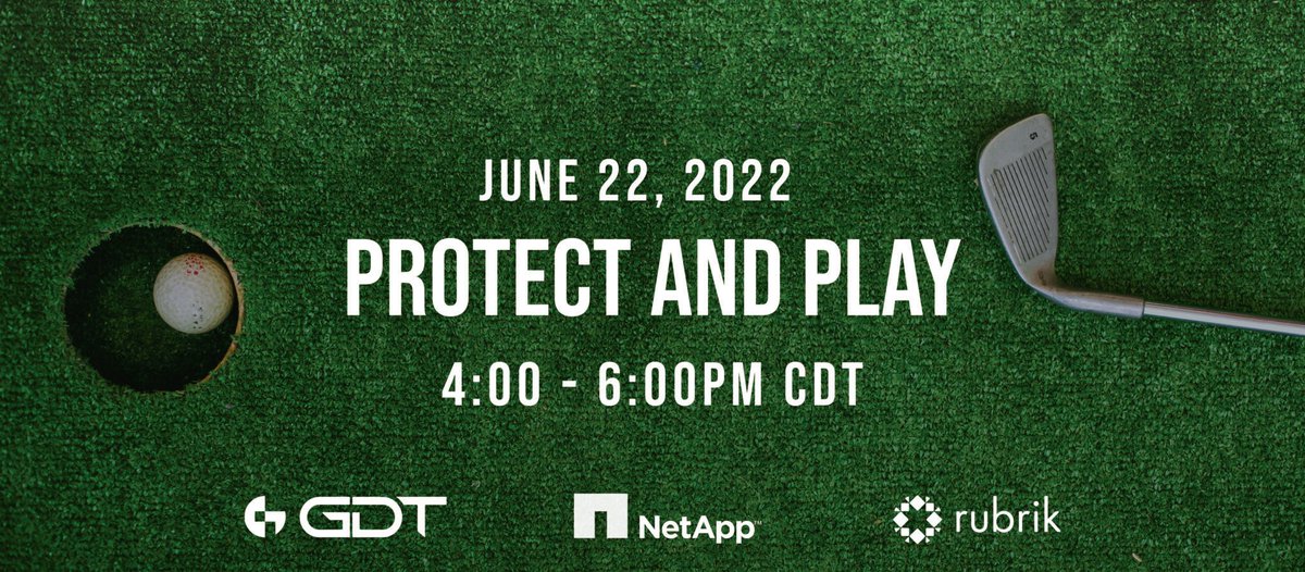 Join Rubrik, NetApp, and GDT to play rooftop mini golf and learn how together we are bridging the gap between Infrastructure Operations and Security Operations protecting critical data assets. Register now!!! hubs.ly/Q01f0SW20