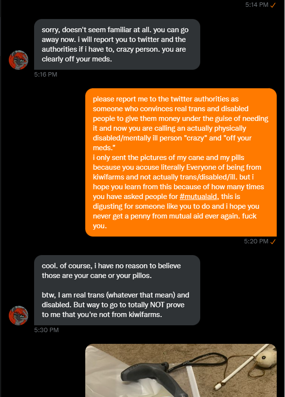 Grumpygilly2's tweet photo. They've done a lot of hateful things in the past but have been forgiven because "people change" but as you know, A tiger never changes their stripes 😁 

Here is Ace accusing someone of being a "kiwifaker" - Being a Kiwifarmer and faking their disability/mental illness https://t.co/KMgfBKWTgL