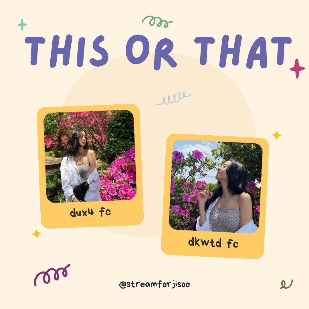 streamforjisoo's tweet photo. ❔| THIS OR THAT

– les traigo este mini this or that para hacerle stream a las fancams de soo, por si no saben la segunda es la de don't know what to do!

블랙핑크 지수 #지수 #JISOO #ジス #블랙핑크지수 @BLACKPINK https://t.co/y45b2O1s8J
