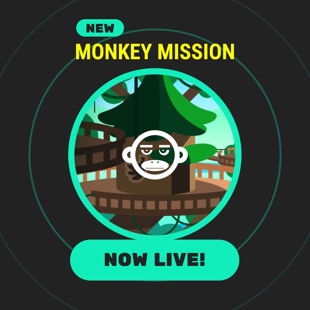 Monkey Missions are live! 🚀 Send your monkeys on their first mission 👉 onchainmonkey.com/profile Let's celebrate with Karma Allowlist 🎟️ x 6 1⃣ FOLLOW @OnChainMonkey 2⃣ RETWEET + LIKE 3⃣ TAG 3 friends for future missions 🌟 ⏰ 24 HOURS