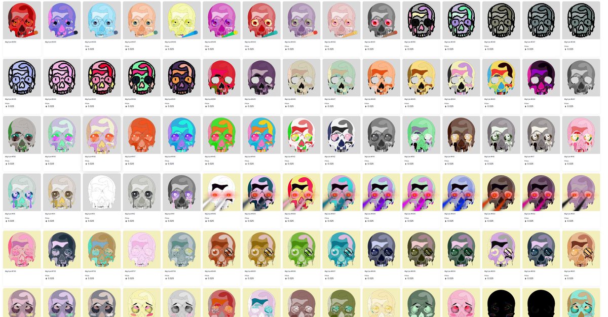 50 more bigger eyes minted today :)

Bigger Eyes is a collection of 1000 memento mori profile photos.

Each one is hand made and the full collection will be minted over time.