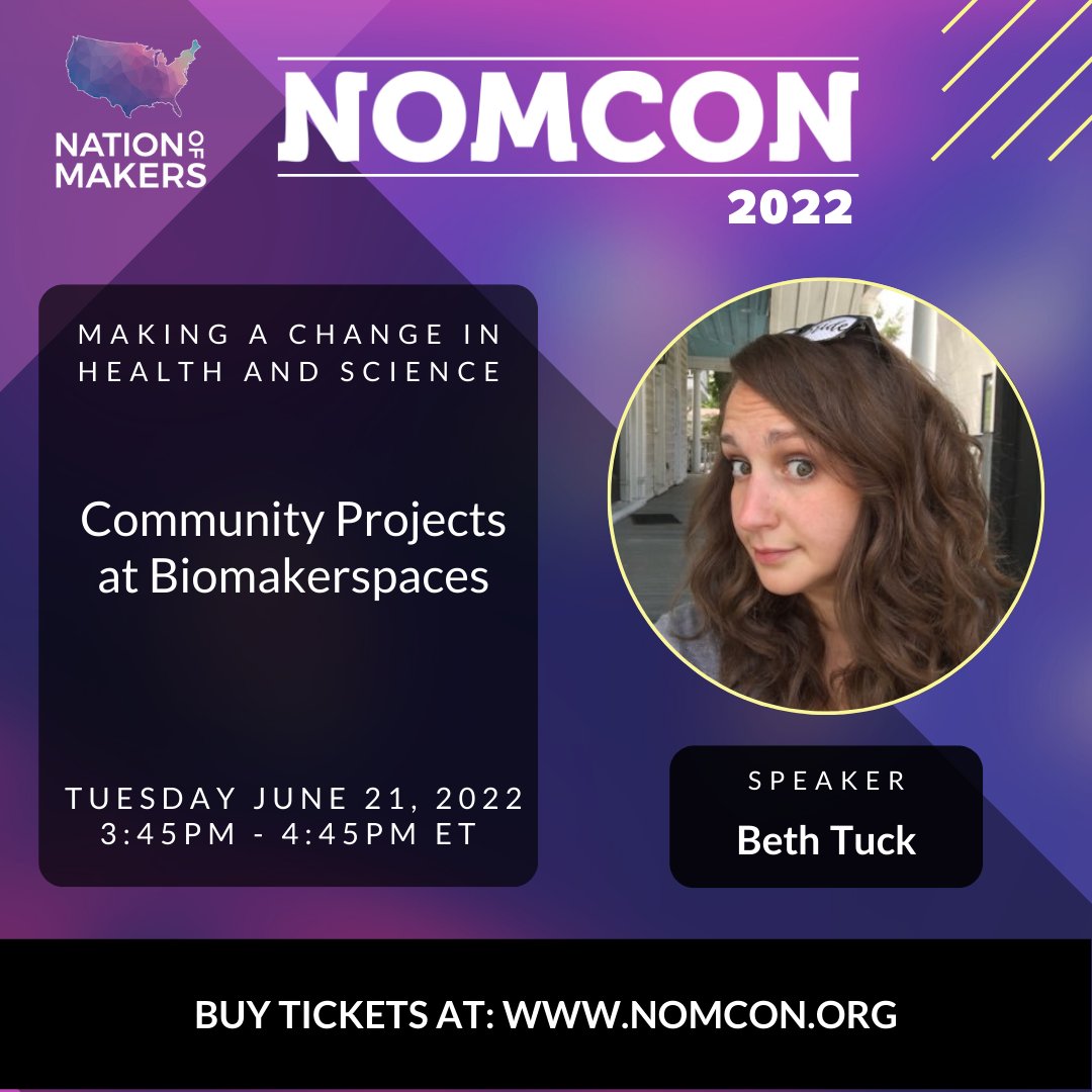 NationOfMakers's tweet photo. Check out some of the Week 4 #NOMCON content starting tomorrow, Tue 6/21. This week's exciting theme focuses on how #makers are making a difference in health and science. Hope to see you online at #NOMCON2022! No ticket? No problem - get your ticket at: https://t.co/JBTs9UQbF3 https://t.co/00HF4RdHbI