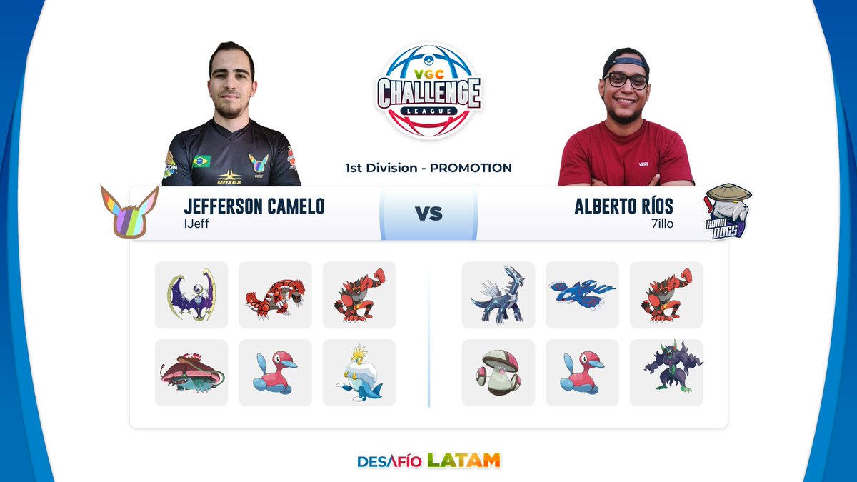 Señoras y señores en unos minutos arrancamos con stream doble:

✅Laddeando con el team cabezoide del japonés que quedo segundo en el Japan Championship (1hora aprox)
✅Casteamos el combate de VCL <a href="/DesafioLatamES/">Desafío LATAM</a> entre <a href="/Jefferson_ec/">KSV lJeff</a> y <a href="/7illo/">Mario Alfaro</a> (Resto del stream)

Los veo chicos!