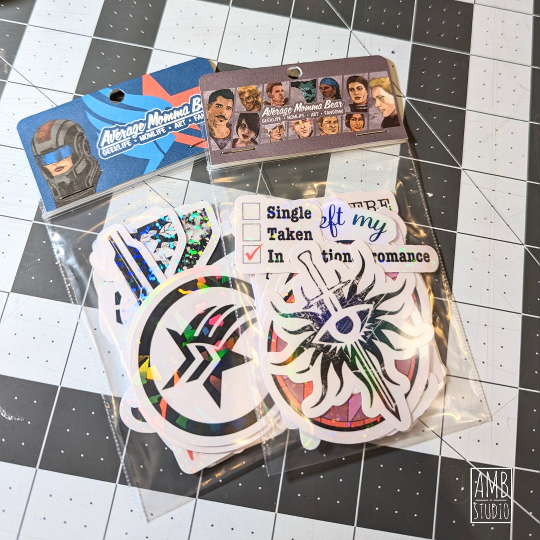 FYI- My sh🖤p will be in "vacation mode" for a week starting this Wednesday (6/22). If you want anything before then, get it while I can still make it to the post office 😅 Check out the new sticker pack toppers I made for my #DragonAge and #MassEffect packs!