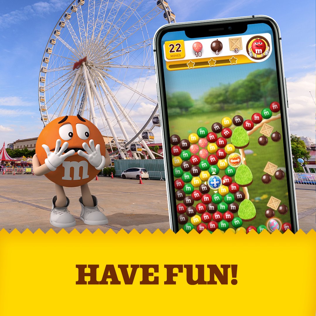 MMSAdventureUS's tweet photo. Hey M&amp;M’S Adventure fans! We’re curious how skilled you can be! What is the shortest amount of moves you’ve used to complete a level? Let us know below!

The mobile game is available here: https://t.co/4YW32fkGwb https://t.co/VPbn2gc4Fe