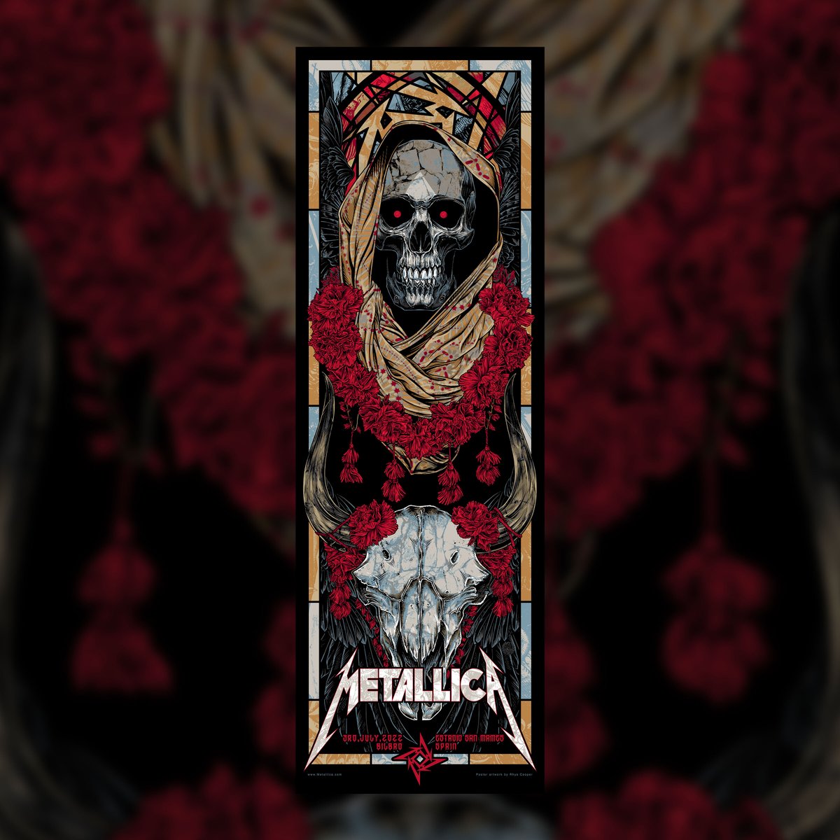 Metallica's tweet photo. 🇪🇸 TONIGHT IN BILBAO 🇪🇸
Bilbao Bizkaia Rock Day

Poster Art: Rhys Cooper

#MetInBilbao #Metallica #MetOnTour https://t.co/NctakvKn6J