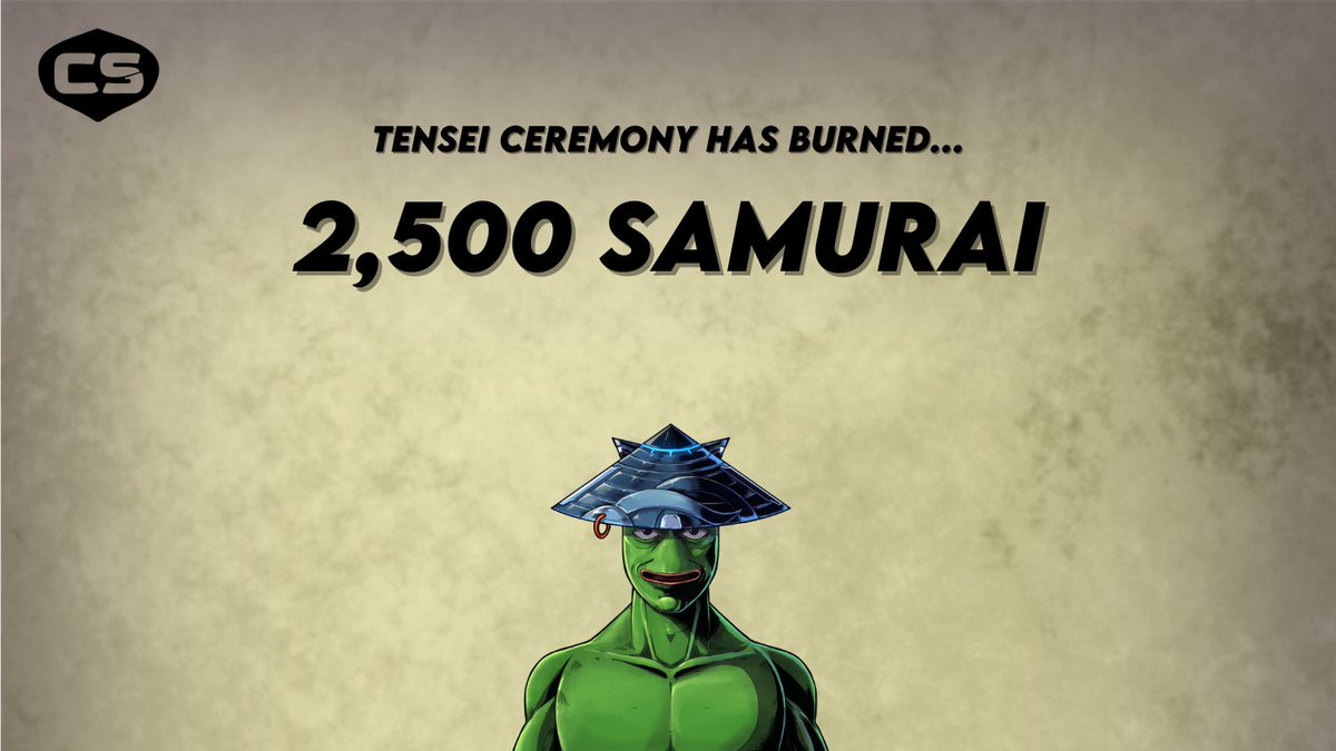 Dojo_sol's tweet photo. 2,500 Gen1 NFTs have been burned in #Tensei https://t.co/we2m40gqgy