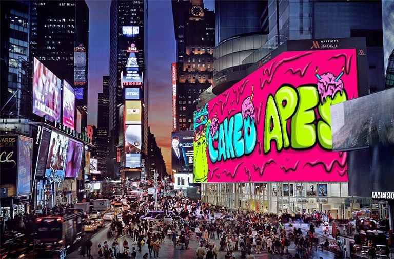 Caked Apes in Times Square tonight 

Time to support the greatest artist and community around 📍9pm 🍰🌎🗽

<a href="/CakeNygard/">cake 🍰</a> <a href="/CakedApes/">Caked Apes</a> <a href="/CakedWorld/">caked world 🌎</a>