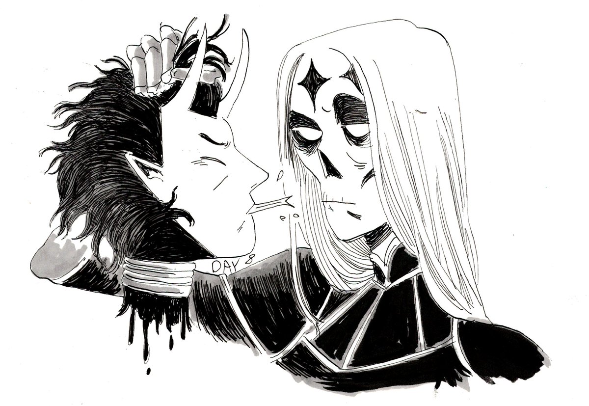 Been thinking about my last drawtober/inktober/what ever, The Knight of Forevermore. Man, what a weird project that was, but there are a couple of pieces I still really like. 