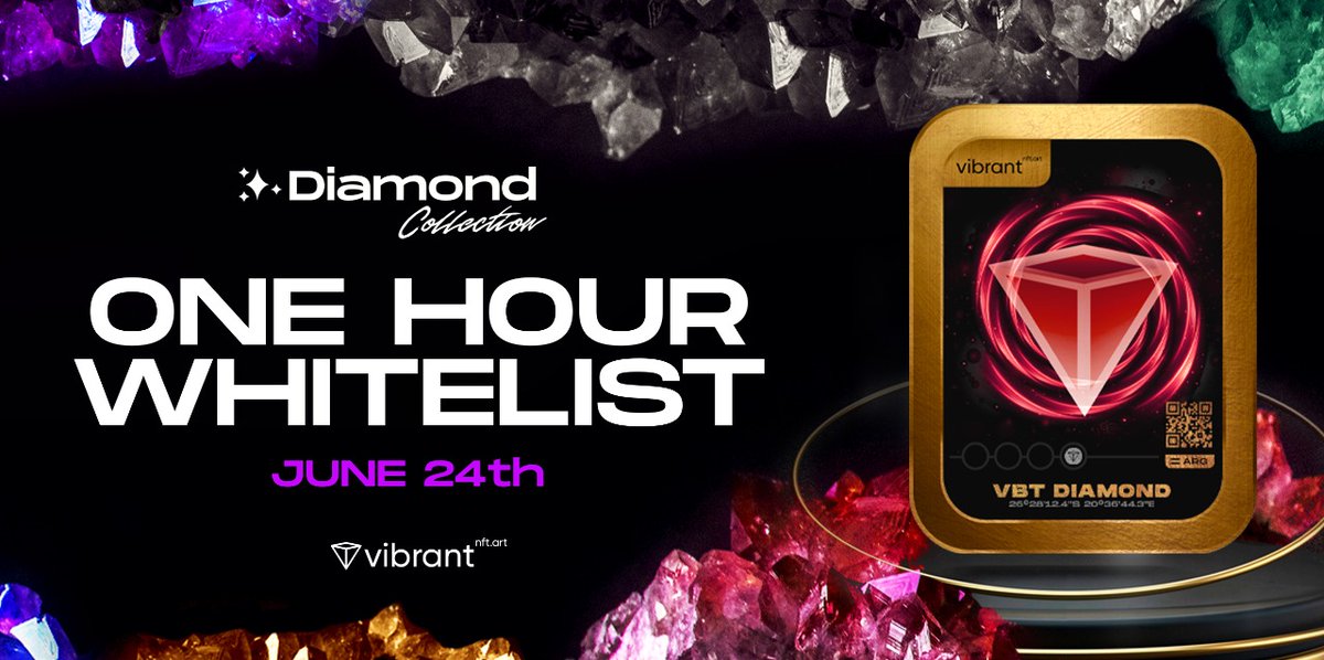 byvibrant_'s tweet photo. Do you want to be part of this Vibrant Diamond Collection before anyone else?
Stay tuned this week to be part of this exclusive whitelist
The countdown has begun
♦️JUNE 24TH♦️ https://t.co/VwNYNckZde