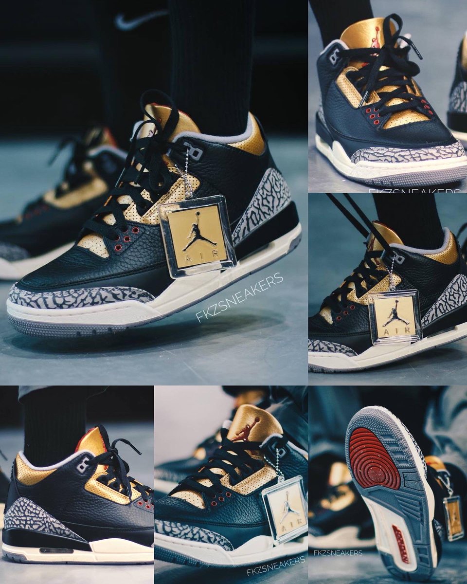 2022 “Black/Gold” Air Jordan 3 on-feet! ⚫️🏆 Dropping October 6th.